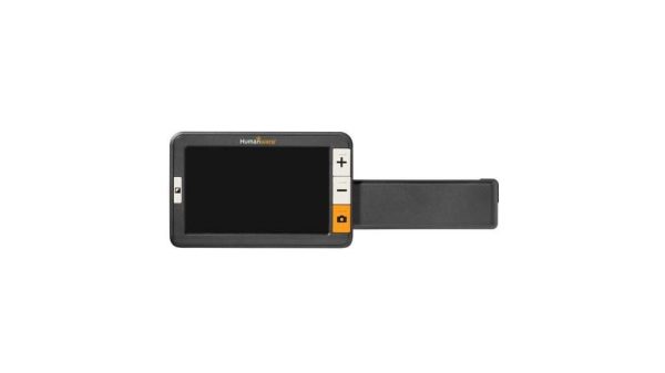 Handheld portable magnifier with adjustable arm for easy use.