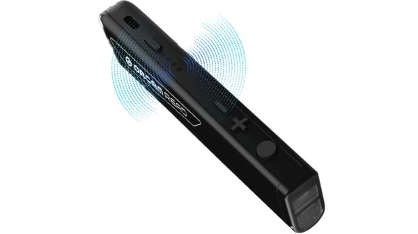 OrCam Read device, a portable smart reading pen with built-in speaker.
